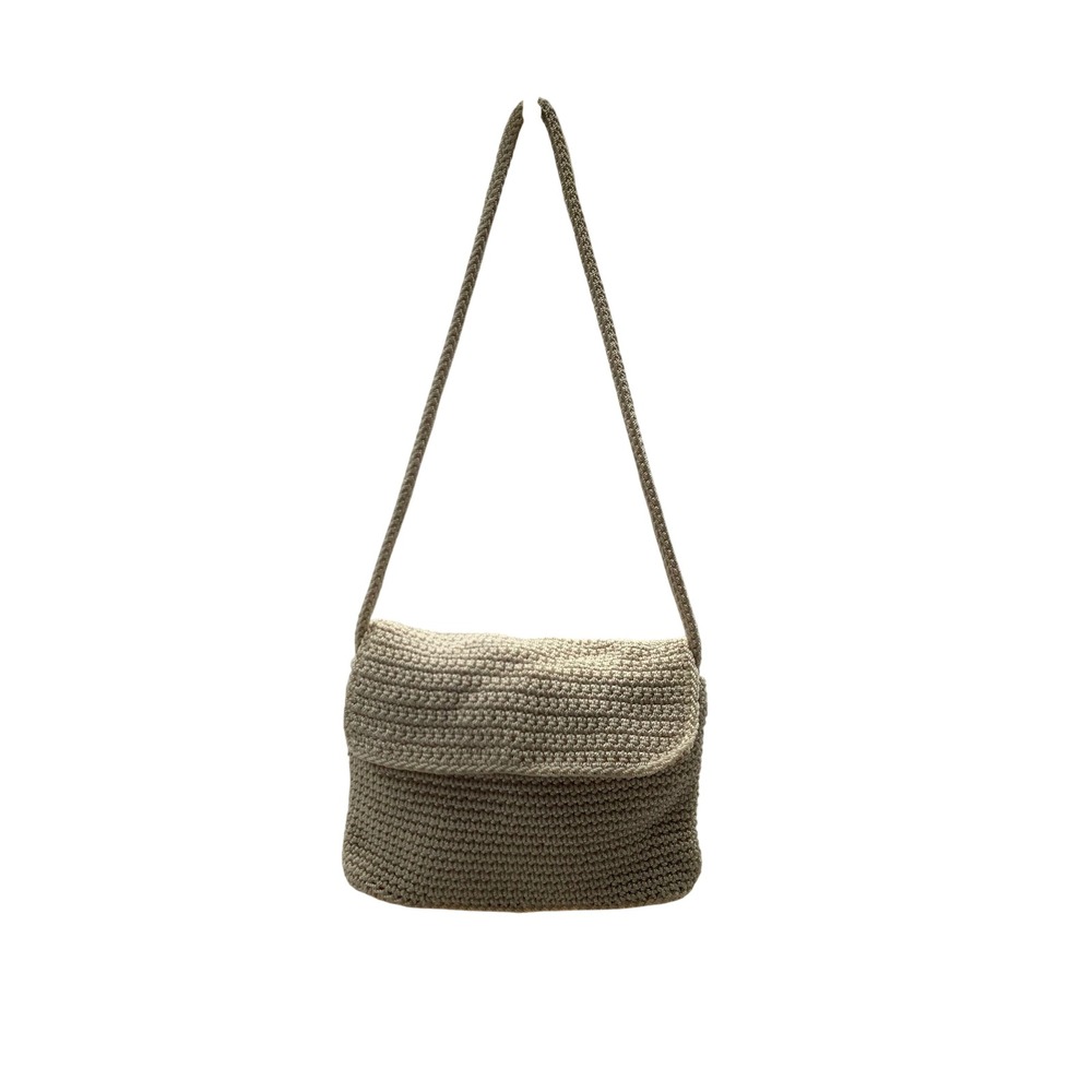 The Sak Cream Crochet Crossbody Bag Knit Flap Shoulder Bag Ivory Neutral Boho